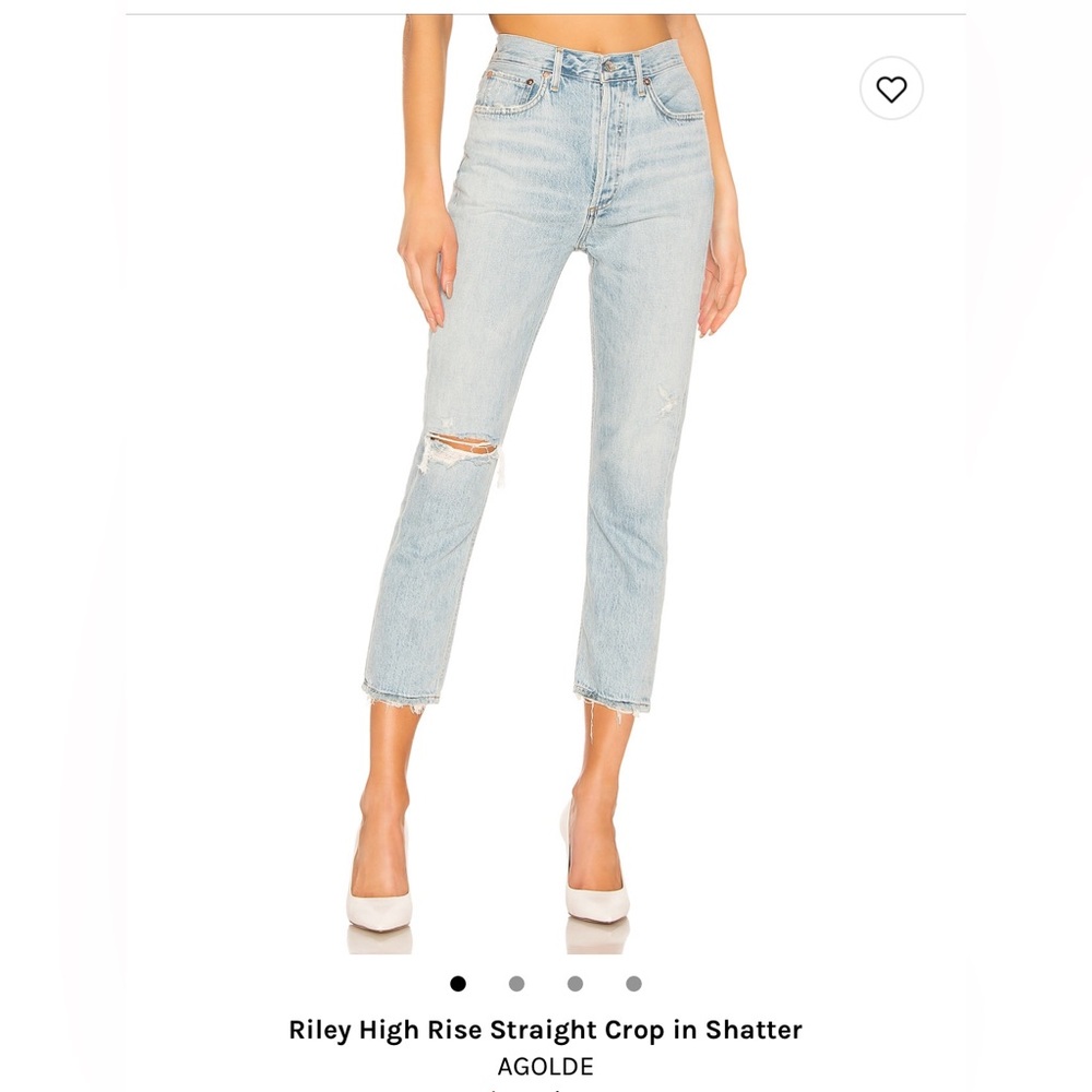 Agolde Riley high rise crop Jean in color shatter